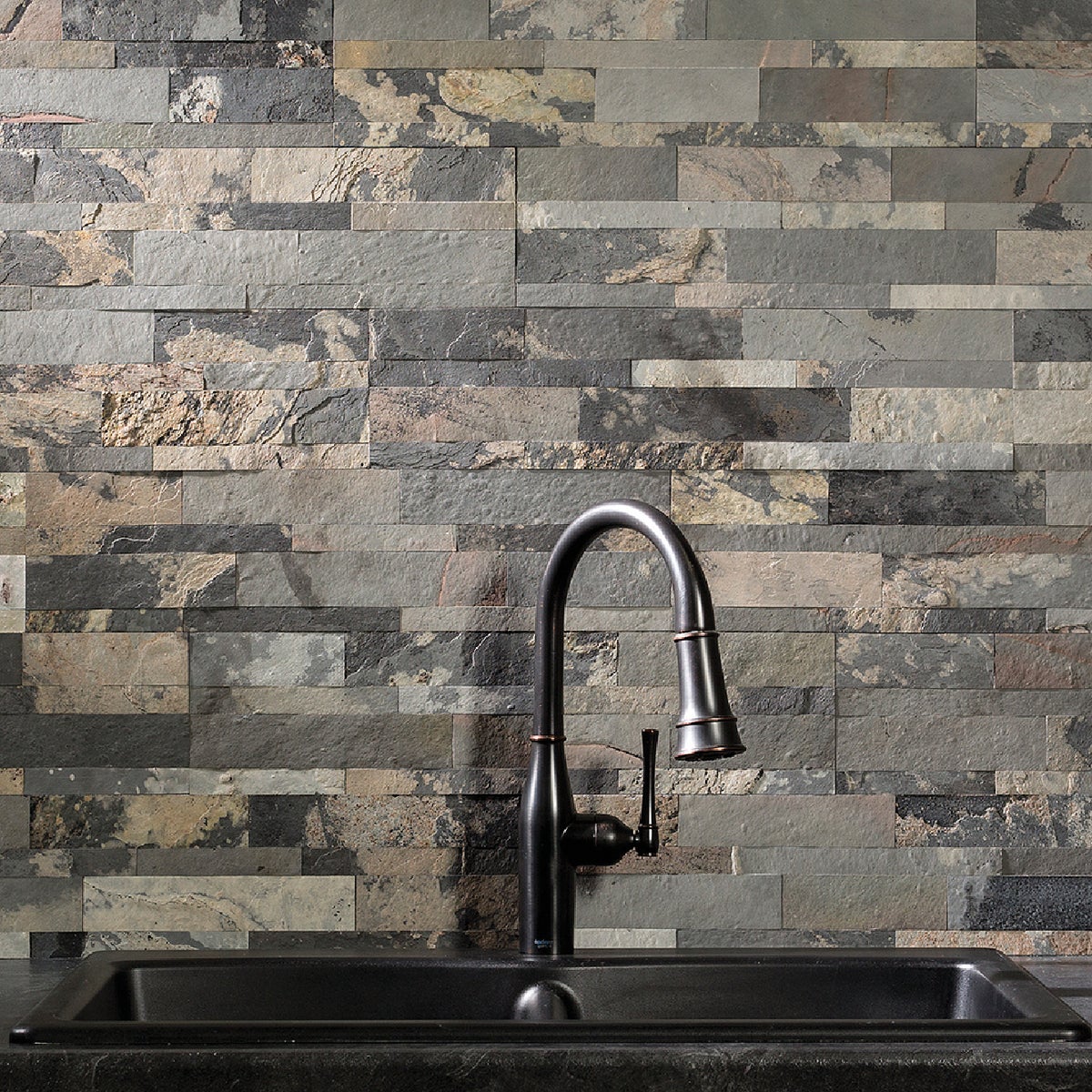 Aspect 6 In. x 24 In. Natural Stone Backsplash Peel & Stick