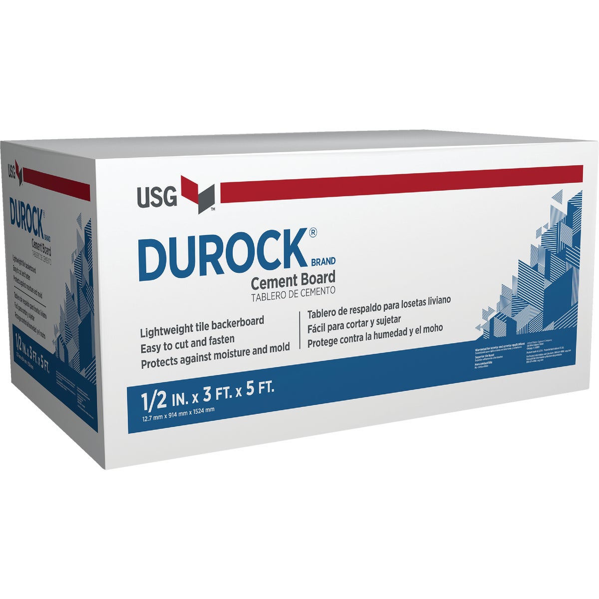 Durock 1/2 In. X 3 Ft. X 5 Ft. Interior/Exterior Cement Board – Hemlock ...