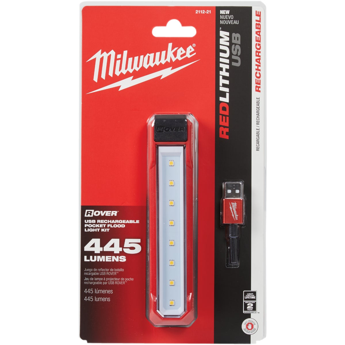 Milwaukee ROVER LED Aluminum REDLITHIUM USB Flood/Rechargeable Flashli –  Hemlock Hardware