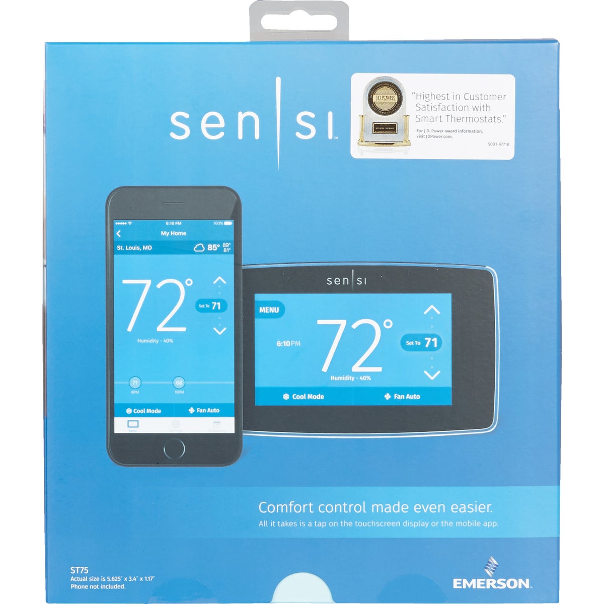 Emerson Sensi WiFi 7Day Programmable Black Digital Thermostat