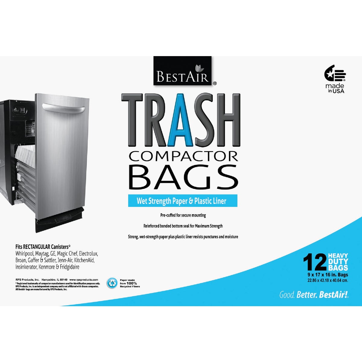 Bestair Trash Compactor Paper Bags - 8 Each