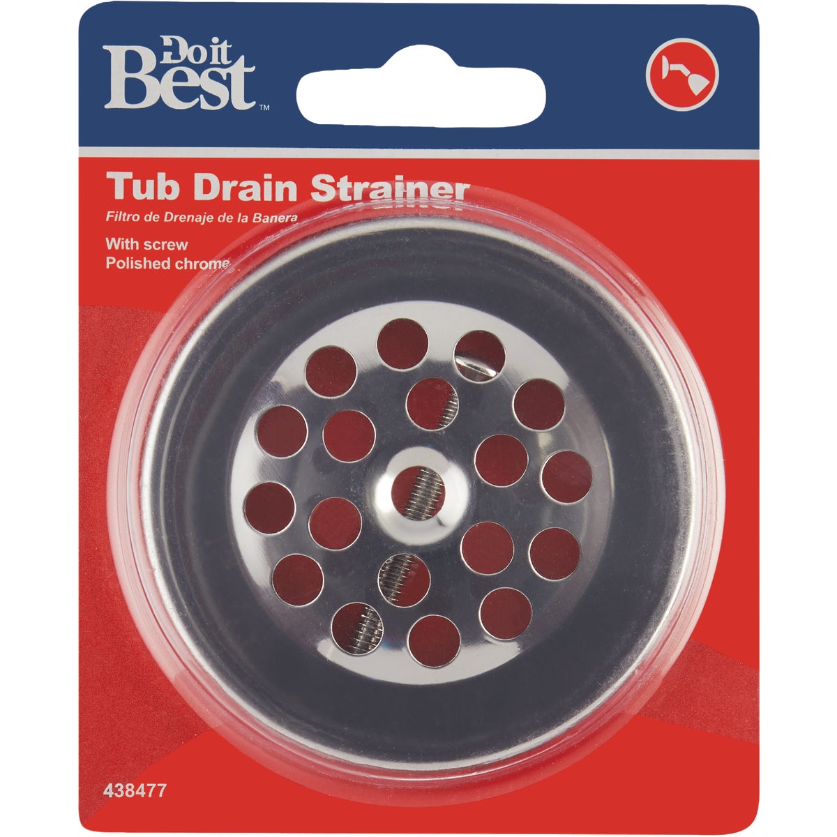 Do it 2 In. Dome Cover Tub Drain Strainer with Chrome Finish Hemlock