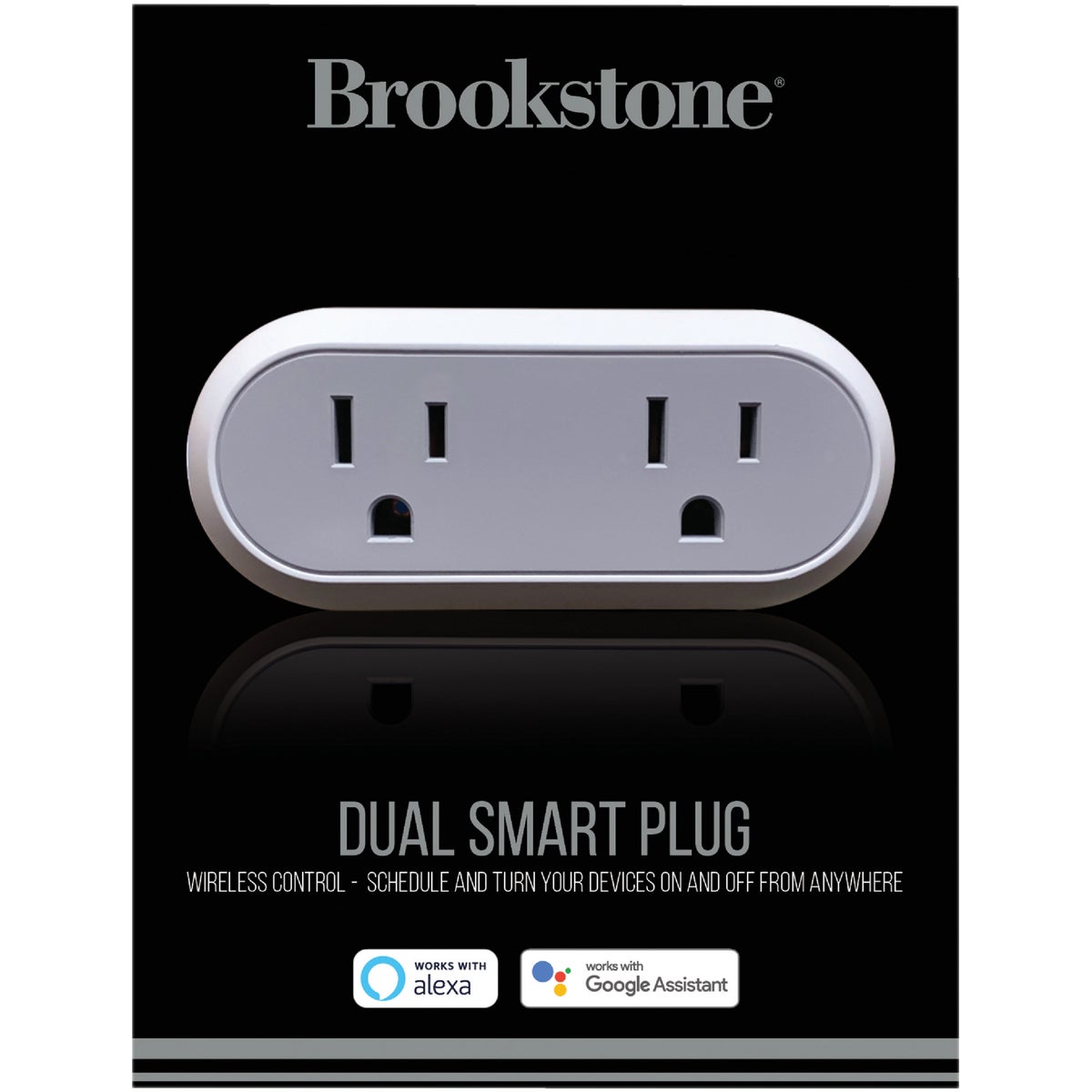 Brookstone 10A Dual Smart Plug White Gray Hemlock Hardware