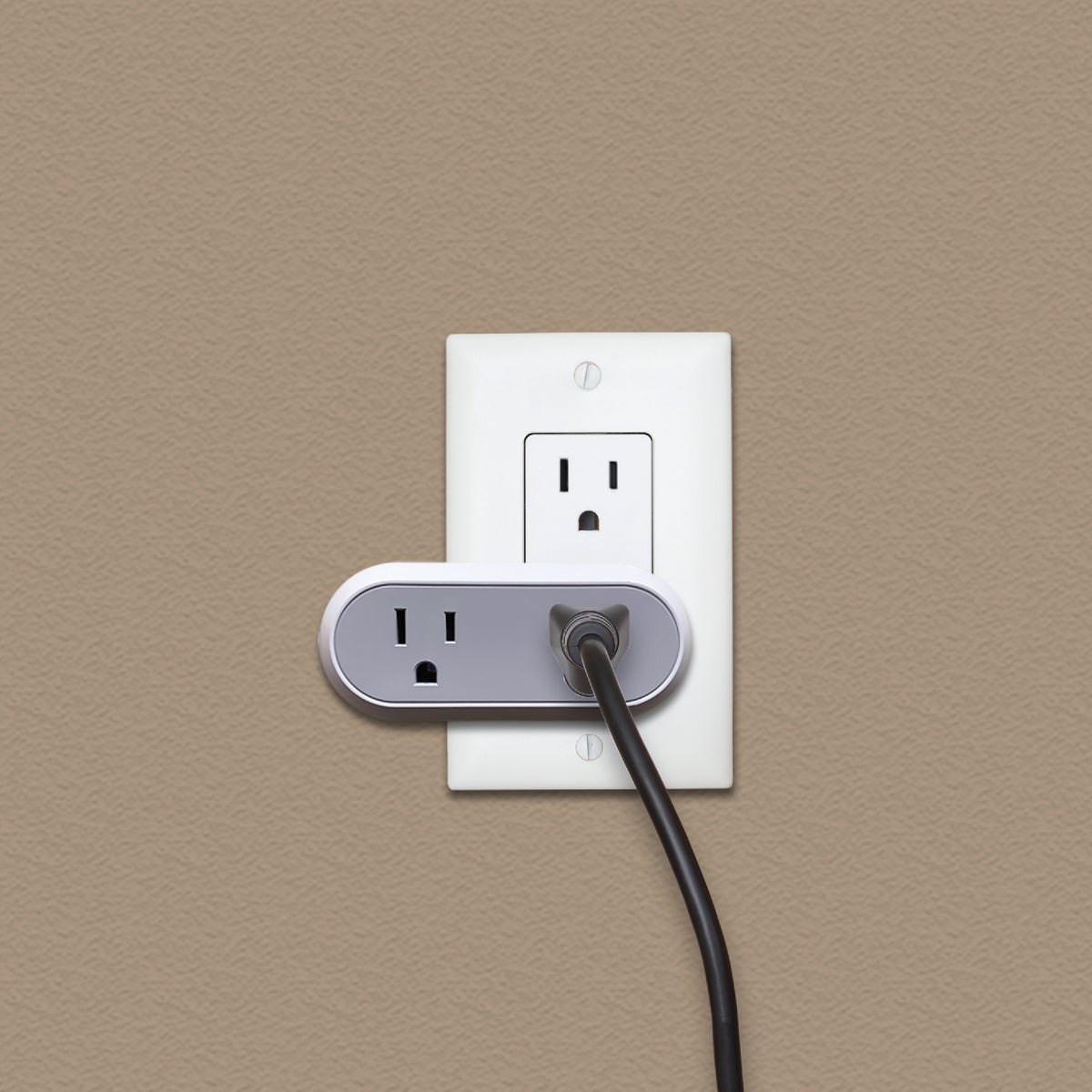 Brookstone 10A Dual Smart Plug White Gray Hemlock Hardware