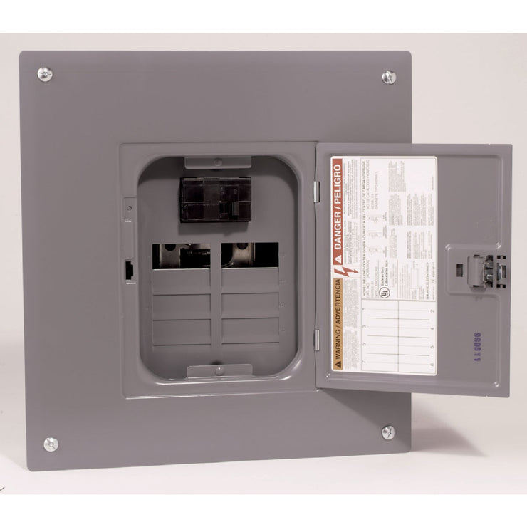 Square D Homeline 100A 8-Space 16-Circuit Indoor Main Breaker Plug-on Neutral Load Center