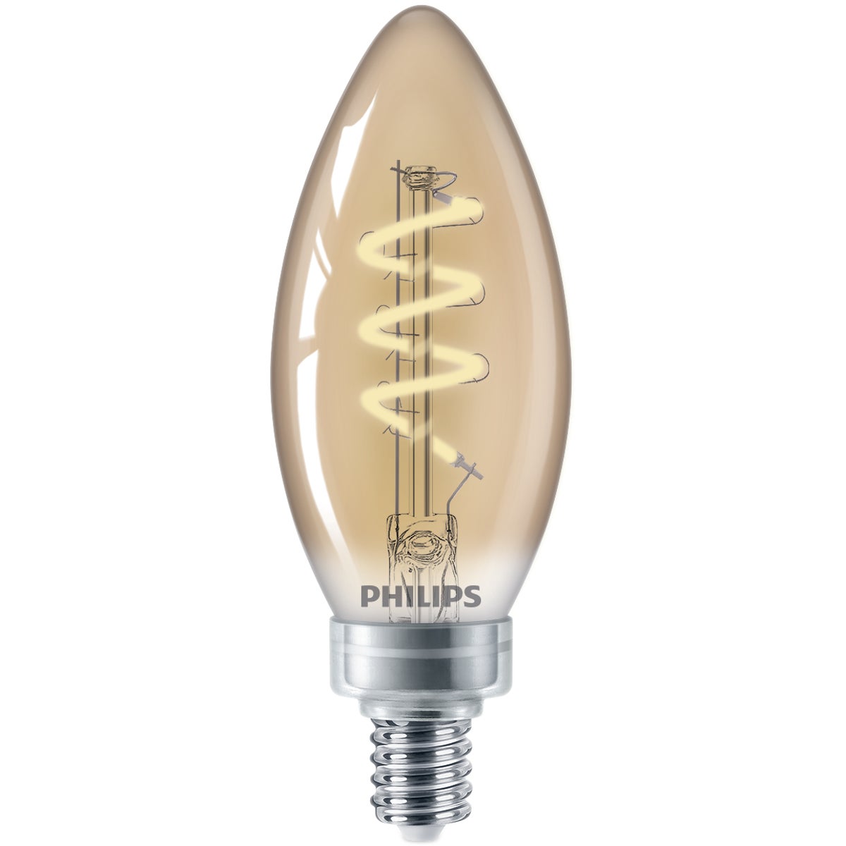 Philips Vintage 25W Equivalent Amber B11 Medium LED Decorative Light B ...