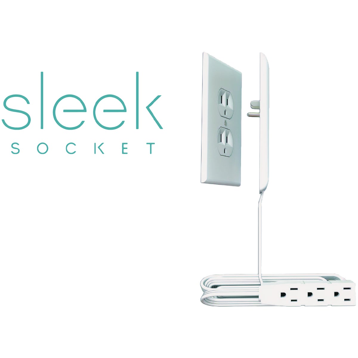 Best Buy: Sleek Socket 3' 3-Outlet Extension Power Cord with Wall Outlet  Cover White 3-M-STD-W