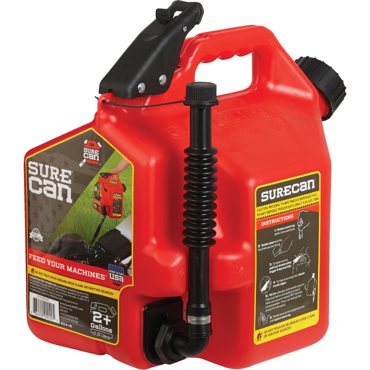 Surecan Gasoline Fuel Can 2+ Gallon 