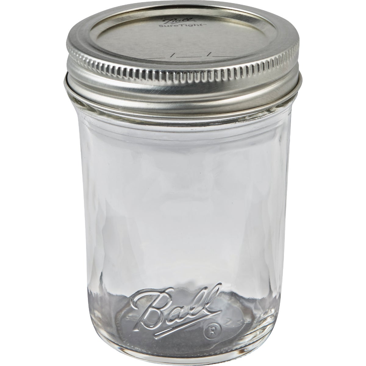 Choice 8 oz. Half-Pint Regular Mouth Glass Canning / Mason Jar with Silver  Metal Lid and Band - 12/Pack