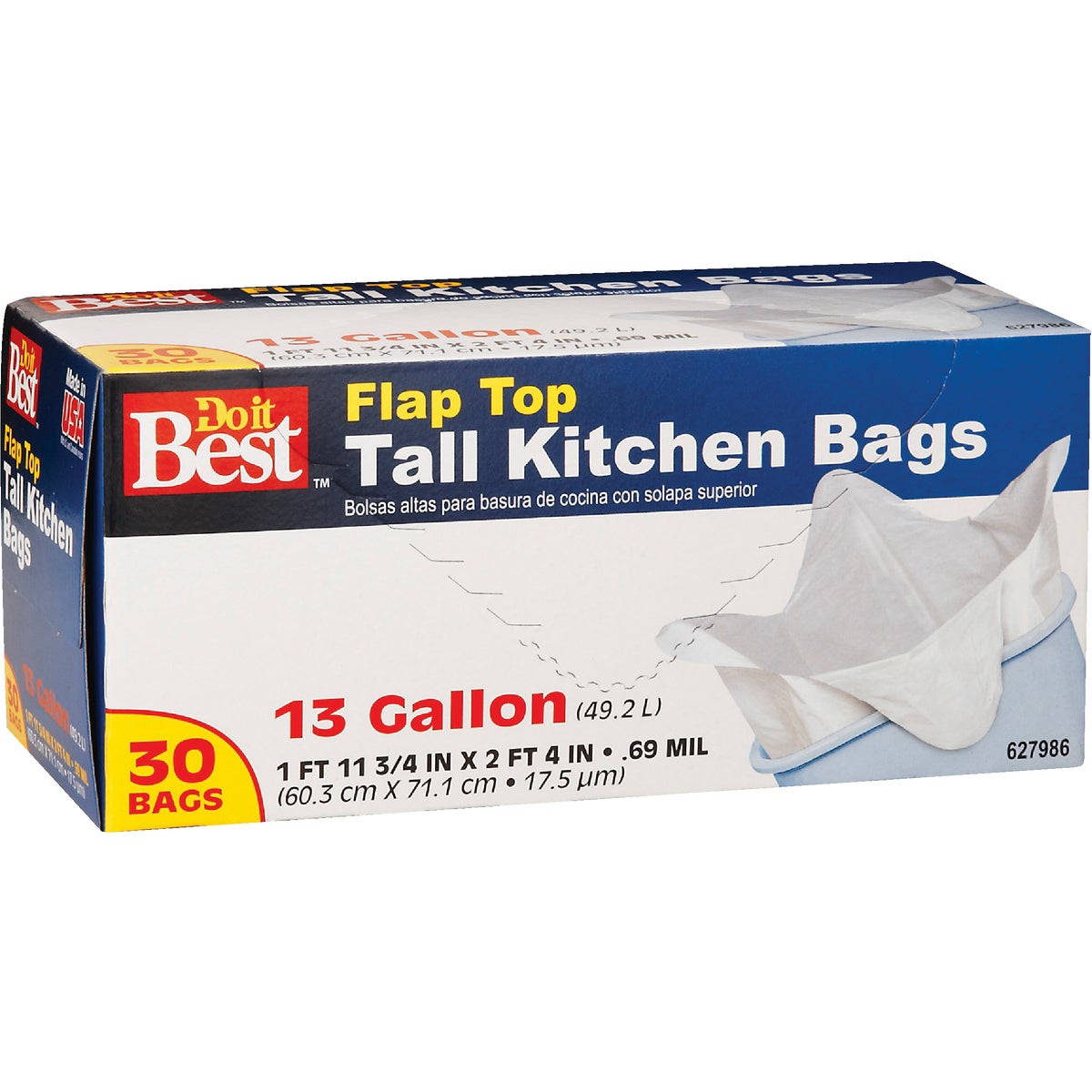 Do it Best 13 Gal. Tall Kitchen White Trash Bag (100-Count) – Hemlock  Hardware