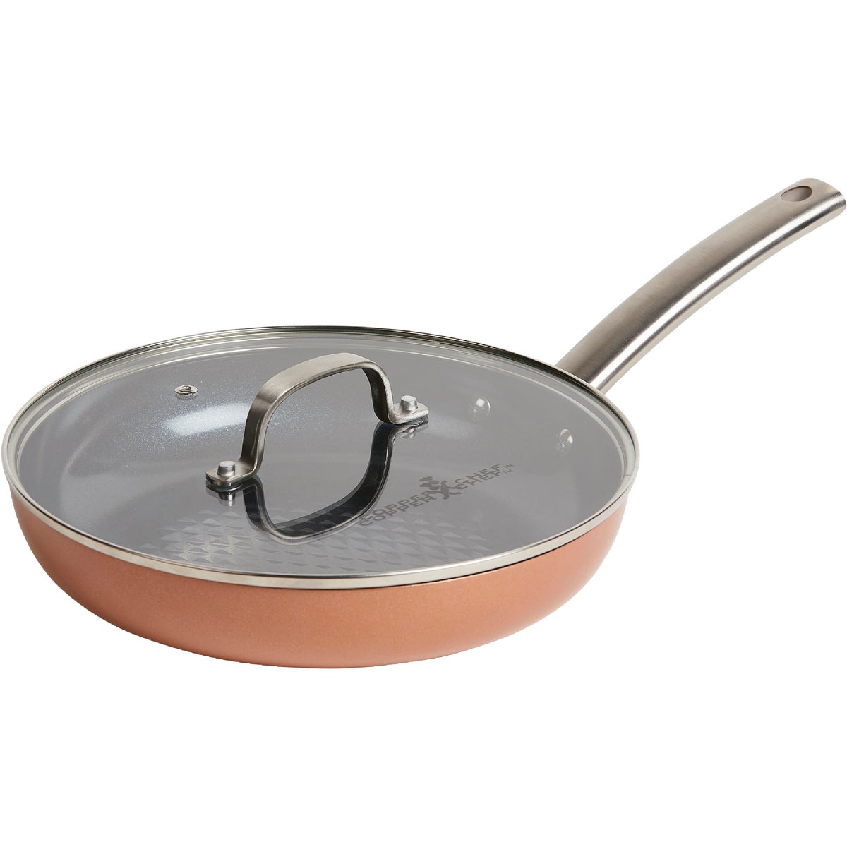 Copper Chef Black Diamond 12 In. Round Fry Pan with Glass Lid