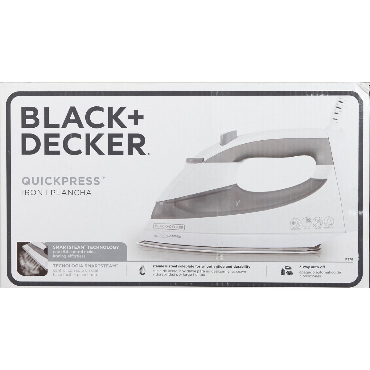 Black Decker QuickPress 1200W Smart Steam Iron Hemlock Hardware