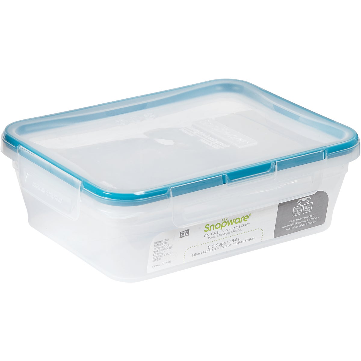  Snapware Total Solution 8.5-Cup Plastic Food Storage Container  with Lid, 8.5-Cup Rectangular Meal Prep Container, Non-Toxic, BPA-Free Lid  with 4 Locking Tabs, Microwave, Dishwasher, and Freezer Safe : Home &  Kitchen