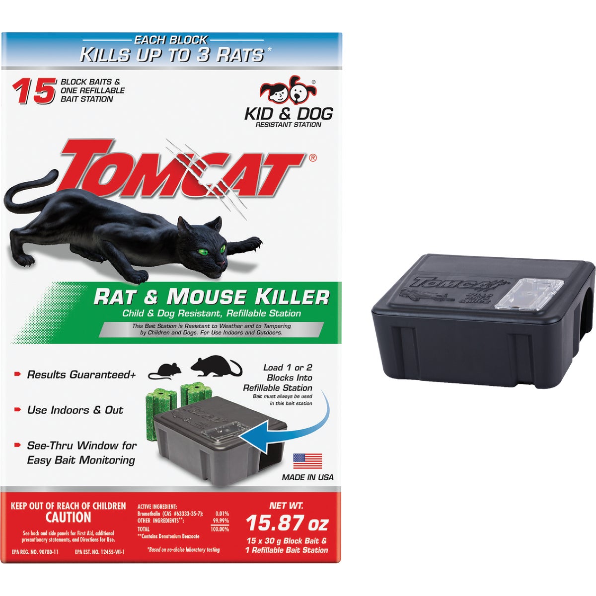 Tomcat Rat Killer Bait Station, Refillable