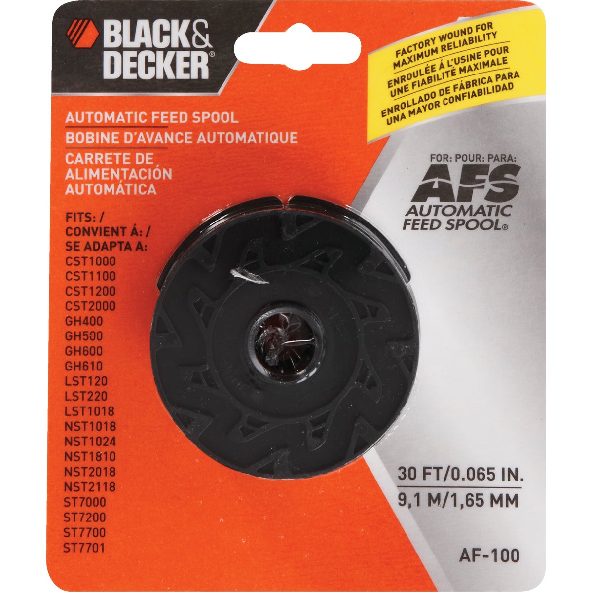 Black & Decker Replacement Spool and Line, 30' / 0.065 Line AF-100