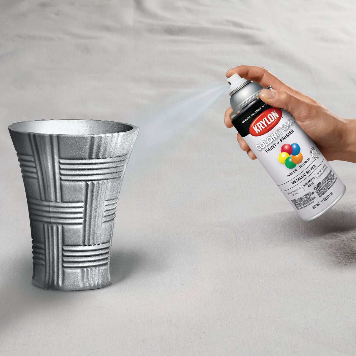Krylon ColorMaxx 11 Metallic Gloss Spray Paint, Silver