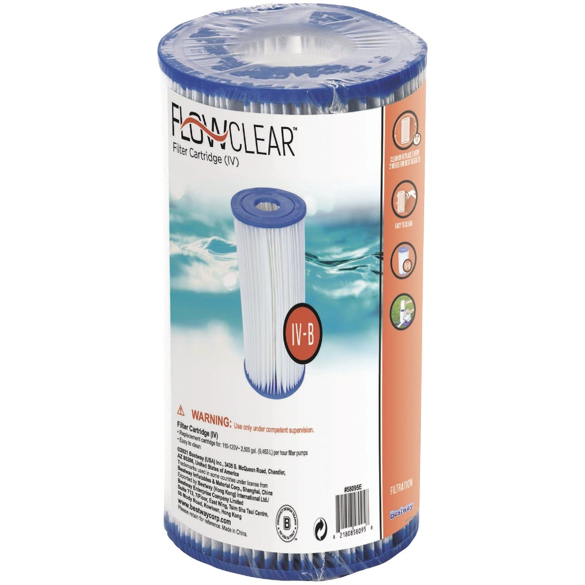 Bestway Flowclear Type IV, Type B Pool Filter Cartridge Hemlock Hardware
