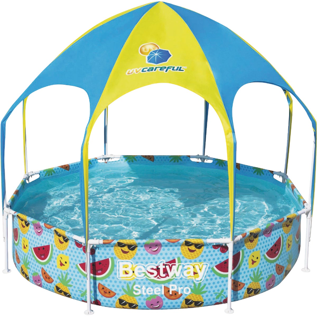 Bestway - Steel Pro UV Careful Splash-in-Shade Round Above Ground online Pool Set