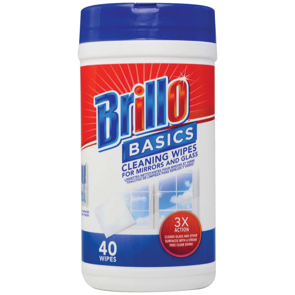 Brillo Basics 5.9 In. x 7.9 In. Wipes Glass Cleaning Wipes (40