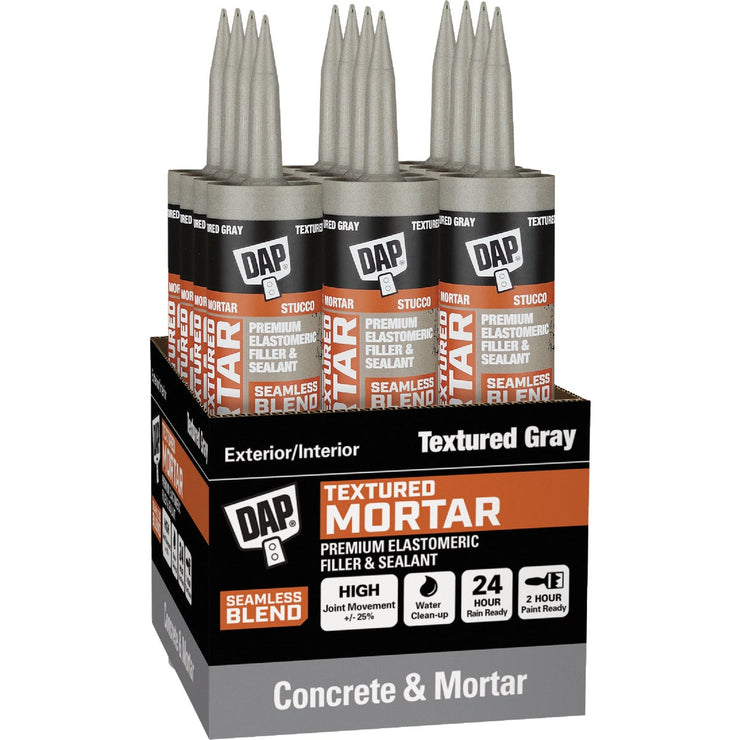 Image of DAP Textured Mortar 10.1 Oz. Gray Premium Elastomeric Filler & Sealant