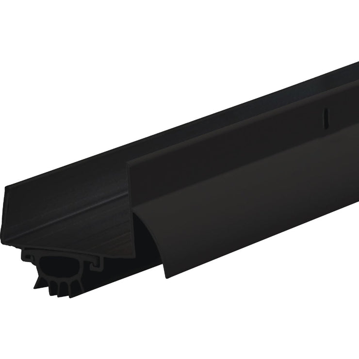 Image of M-D 1-3/4 In. x 1-5/8 In. x 36 In. Matte Black Aluminum U-Shaped Door Bottom with Drip Cap