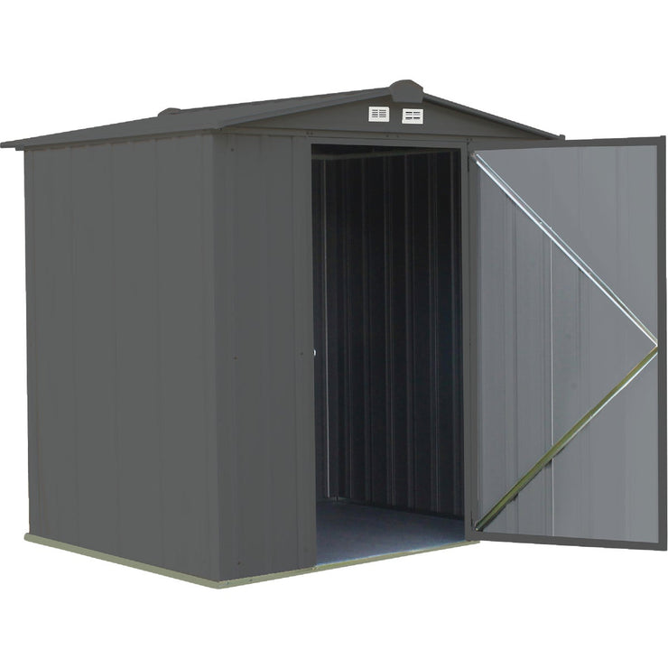 Image of Arrow EZEE 6 Ft. x 5 Ft. Galvanized Steel Storage Shed, Charcoal