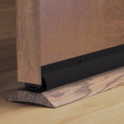 Image of M-D 1-3/8 In. x 1-3/32 In. x 36 In. Matte Black Aluminum L-Shaped Door Bottom with Drip Cap