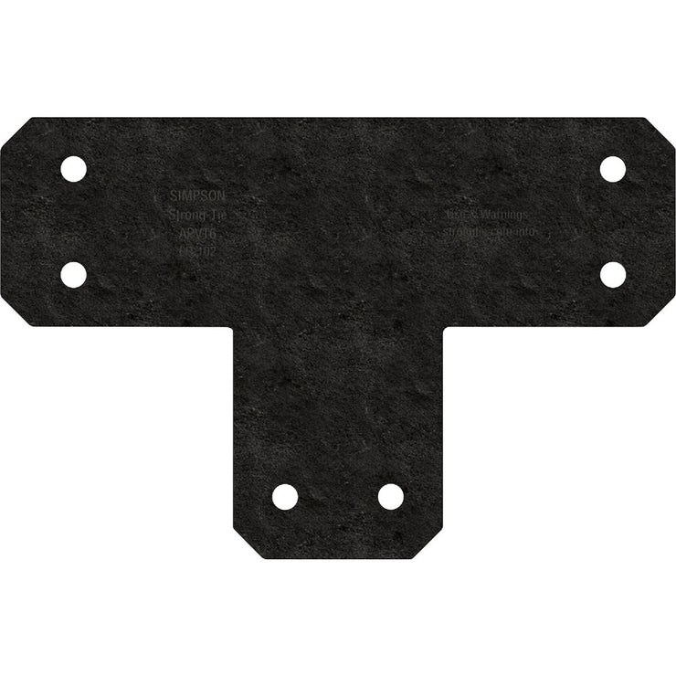 Image of Simpson Strong-Tie Outdoor Accents Avant Collection 6 In. x 6 In. ZMAX Black Powder-Coated T Strap