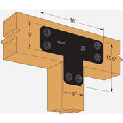 Image of Simpson Strong-Tie Outdoor Accents Avant Collection 6 In. x 6 In. ZMAX Black Powder-Coated T Strap