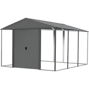 Image of Arrow Ironwood 10 Ft. x 12 Ft. Galvanized Steel Hybrid Shed Kit, Anthracite