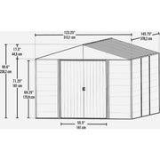 Image of Arrow Ironwood 10 Ft. x 12 Ft. Galvanized Steel Hybrid Shed Kit, Anthracite