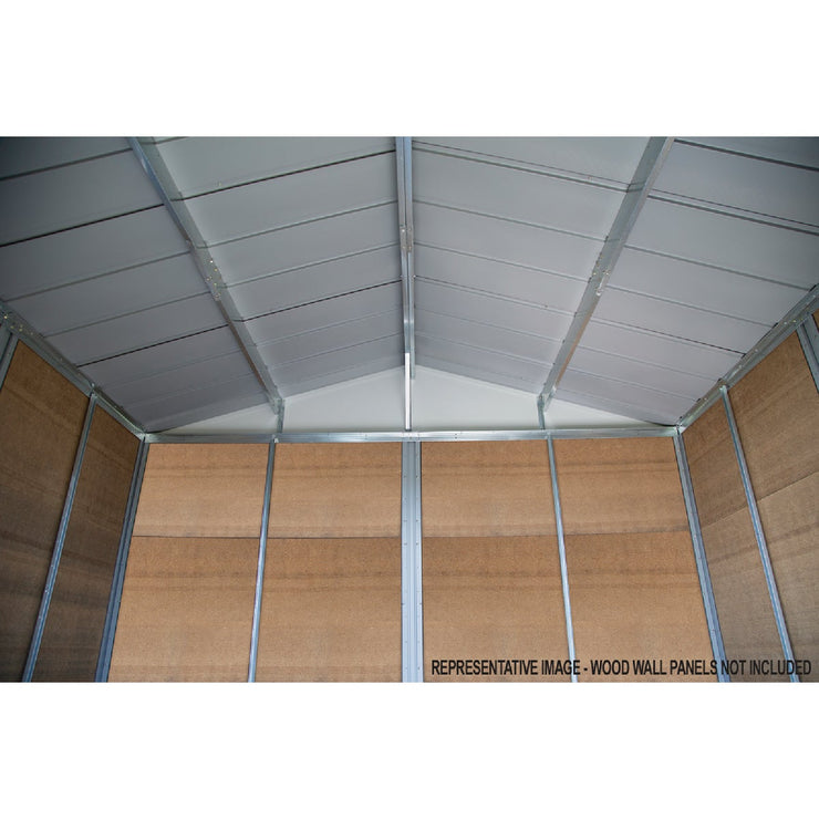 Image of Arrow Ironwood 10 Ft. x 12 Ft. Galvanized Steel Hybrid Shed Kit, Anthracite