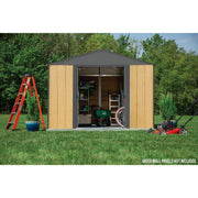Image of Arrow Ironwood 10 Ft. x 12 Ft. Galvanized Steel Hybrid Shed Kit, Anthracite