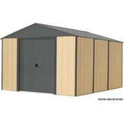 Image of Arrow Ironwood 10 Ft. x 12 Ft. Galvanized Steel Hybrid Shed Kit, Anthracite