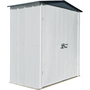 Image of Arrow Spacemaker 6 Ft. x 3 Ft. Galvanized Steel Patio Shed, Flute Grey and Anthracite