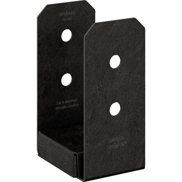 Image of Simpson Strong-Tie Outdoor Accents Avant Collection 4 In. x 4 In. Rough ZMAX Black Powder-Coated Post Base
