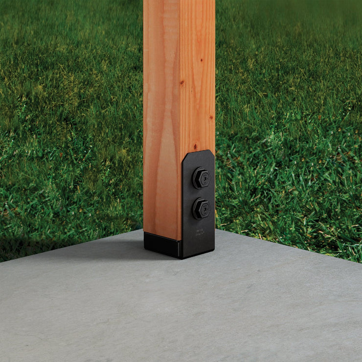 Image of Simpson Strong-Tie Outdoor Accents Avant Collection 4 In. x 4 In. Rough ZMAX Black Powder-Coated Post Base