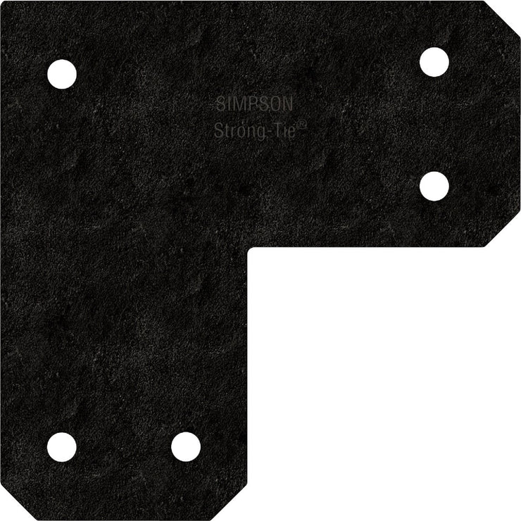 Image of Simpson Strong-Tie Outdoor Accents Avant Collection 6 In. x 6 In. ZMAX Black Powder-Coated L Strap