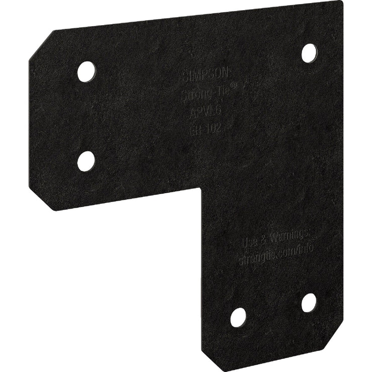 Image of Simpson Strong-Tie Outdoor Accents Avant Collection 6 In. x 6 In. ZMAX Black Powder-Coated L Strap
