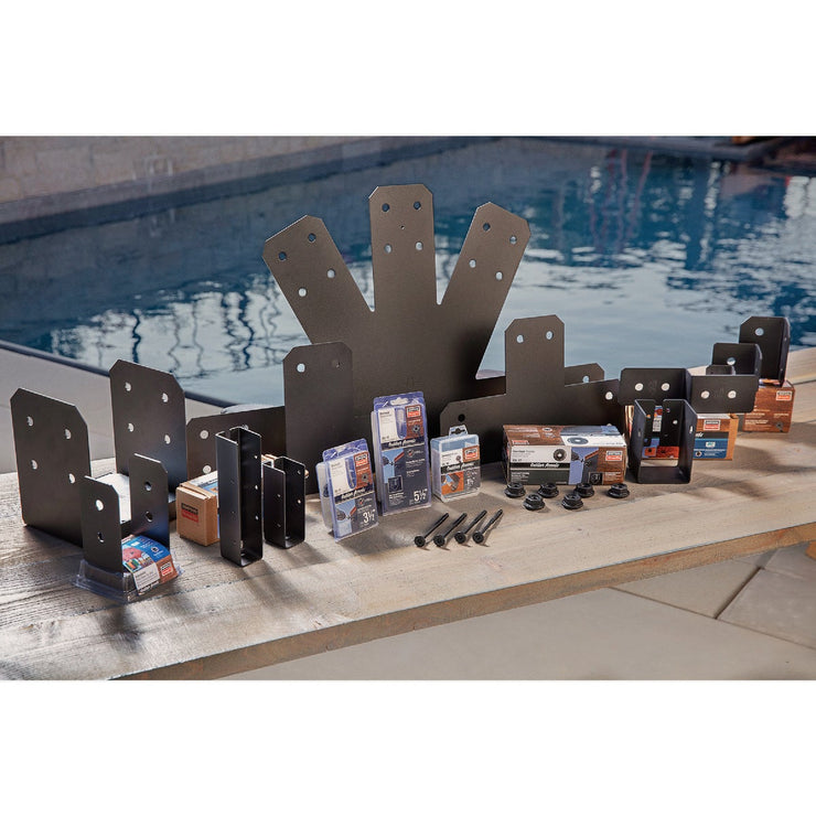 Image of Simpson Strong-Tie Outdoor Accents Avant Collection 6 In x 6 In. Rough ZMAX Black Powder-Coated Post Base