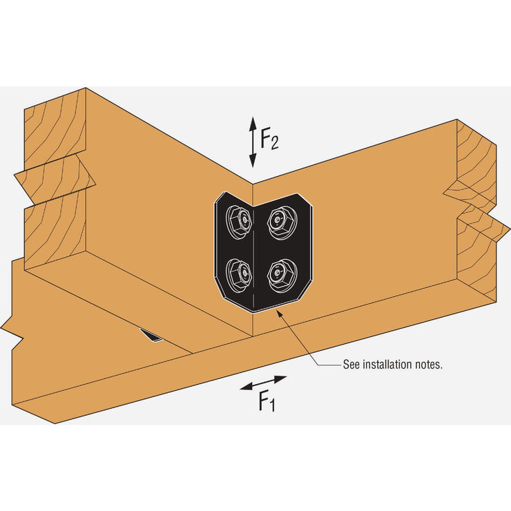 Image of Simpson Strong-Tie Outdoor Accents Avant Collection ZMAX Black Powder-Coated 6 x 90 Deg. 12 Ga. Framing Angle