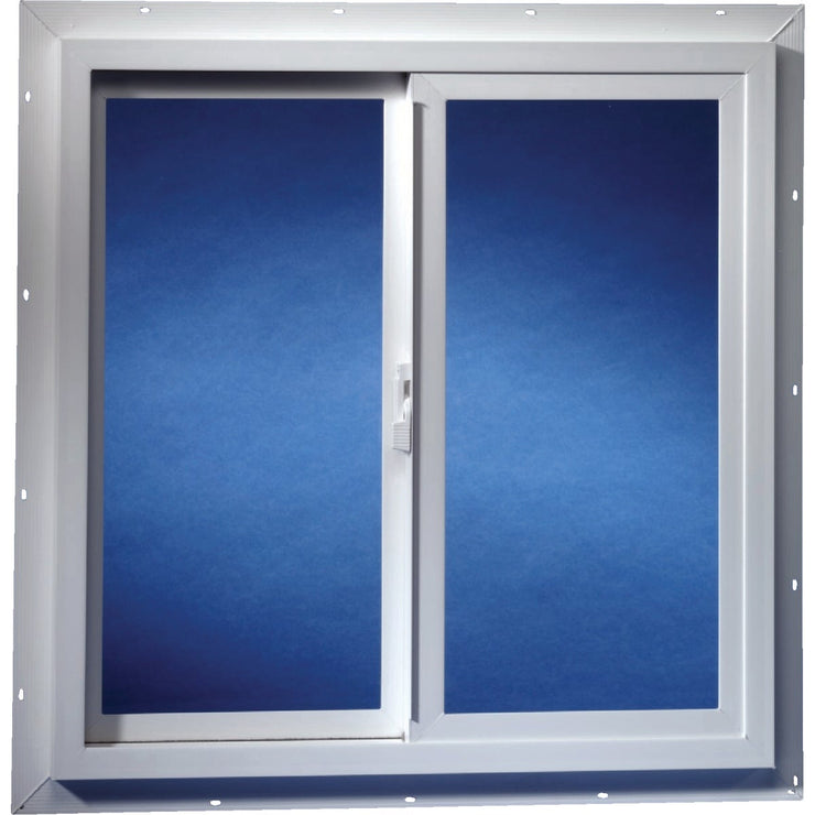 Image of Dup-Corp. Agriclass  36 In. W x 24 In. H White Vinyl Tempered Glass Double Slide Utility Window