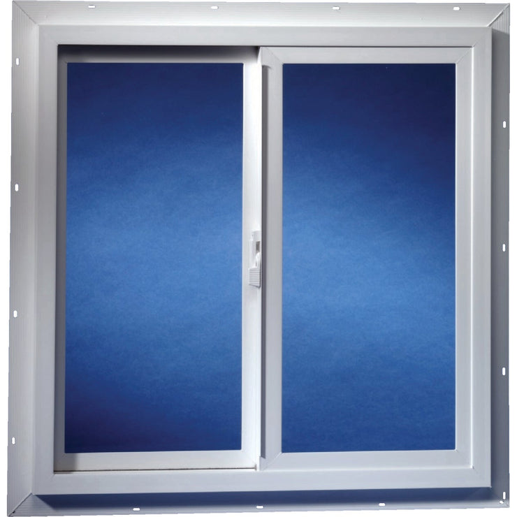 Image of Dup-Corp. Agriclass  36 In. W x 36 In. H White Vinyl Tempered Glass Double Slide Utility Window