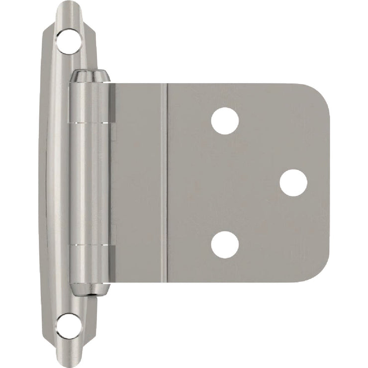 Image of Amerock 3/8 In. Polished Chrome Inset Self Closing Face Mount Cabinet Hinge (2-Pack)