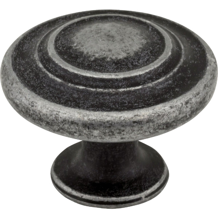 Image of Elements Arcadia 1-5/16 In. Diameter Distressed Antique Silver Round Cabinet Knob