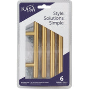 Image of KasaWare 5-3/8 In. Overall Length Brushed Gold Cabinet Pull (6-Pack)