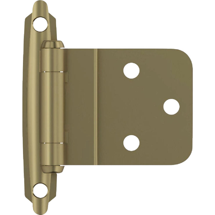 Image of Amerock 3/8 In. Golden Champagne Inset Self Closing Face Mount Cabinet Hinge (2-Pack)