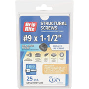 Image of  Grip-Rite PrimeGuard Plus #9 x 1.5 In. Hex Washer Head Structural Screw (25-Count)