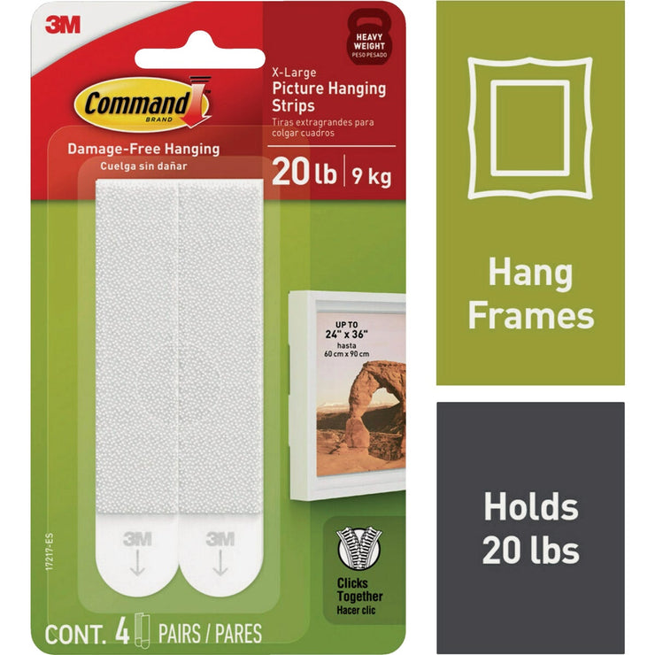 Image of Command 20 Lb. Picture Hanging Strips, White, 4 Pairs