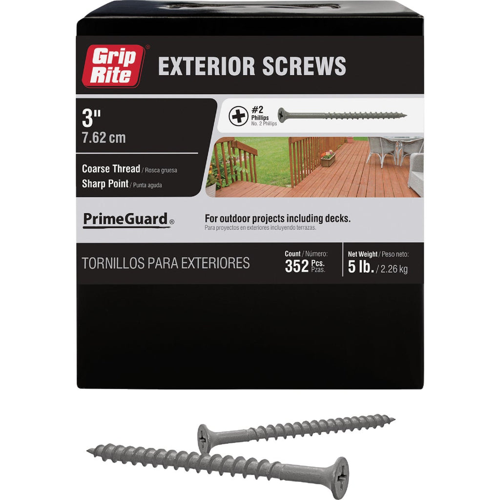 Grip-Rite PrimeGuard Ten 3 In. Exterior Screw (5 Lb.) – Hemlock